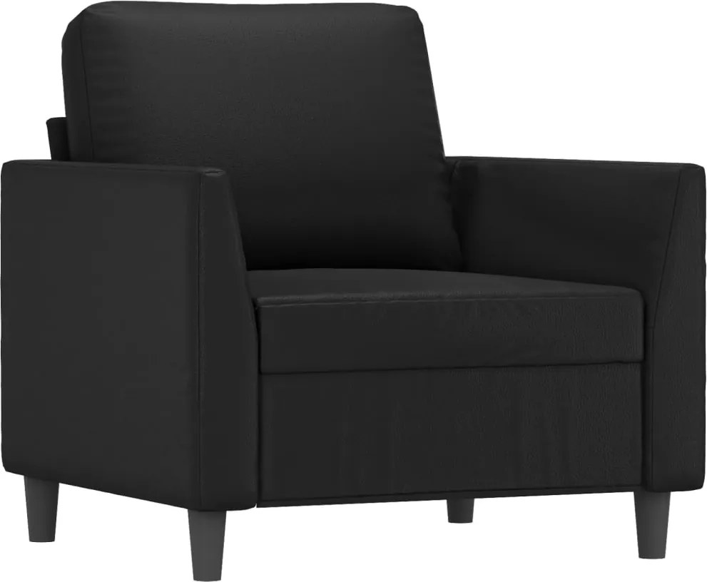 359323 vidaXL Кресло, черно, 60 см, изкуствена кожа