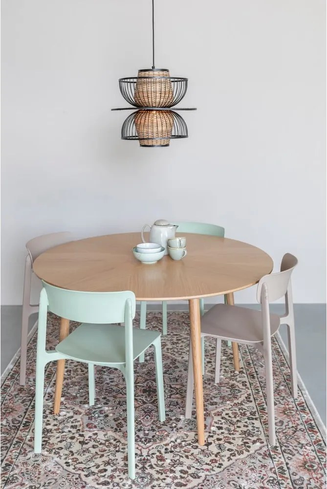 Кръгла маса за хранене с дъбов плот ø 100 cm Fabio - White Label