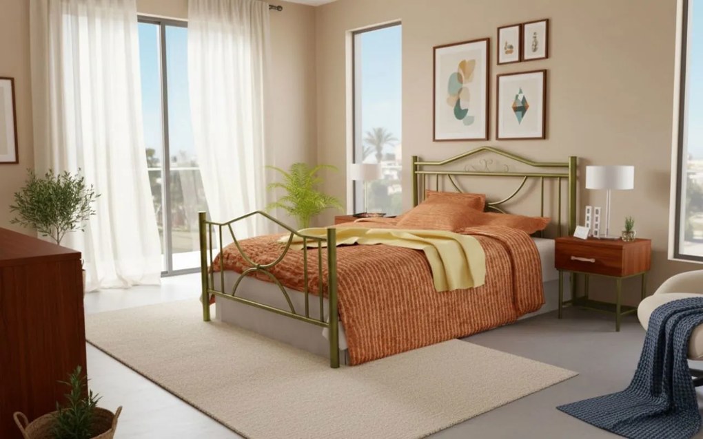 Легло Roza-110x190-Gold-Με ποδαρικό