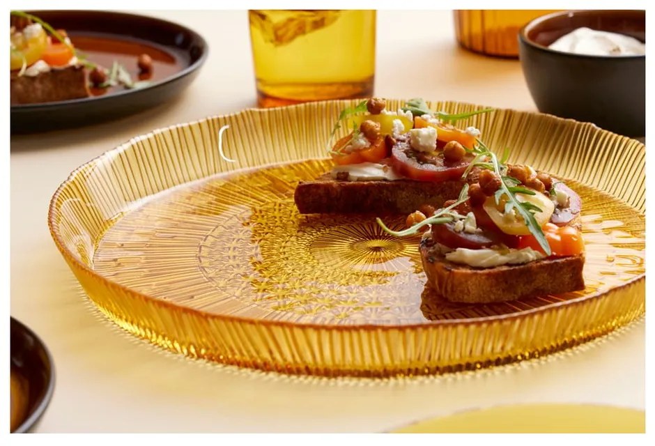 Оранжева стъклена чиния за сервиране ø 30 cm Kusintha - Bitz