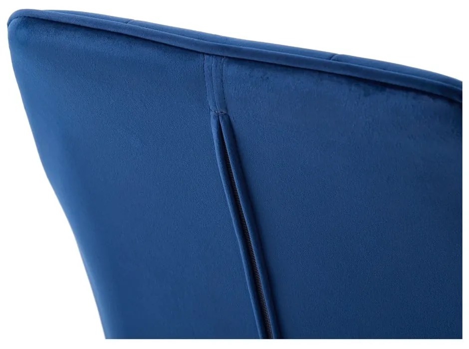 Тъмносини тапицирани трапезни столове в комплект с подлакътници 2 бр. Nolan Square – Unique Furniture