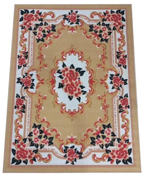 Красив светлокафяв килим с флорален десен Ширина: 120 см | Дължина: 170 см