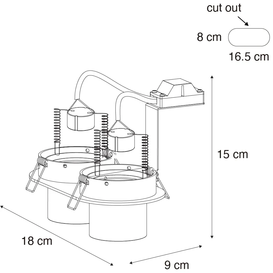 Installa Кръгъл вграден прожектор бял GU10 50mm 2-светлина - Installa | BIANO