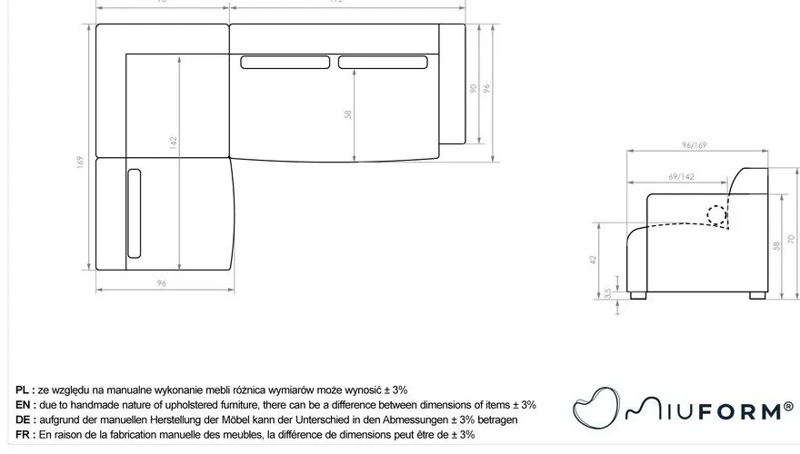 Кремав ъглов диван (ляв ъгъл) Flex Felix – Miuform