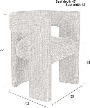 Кремав тапициран трапезен стол с подлакътници Medina – Dutchbone