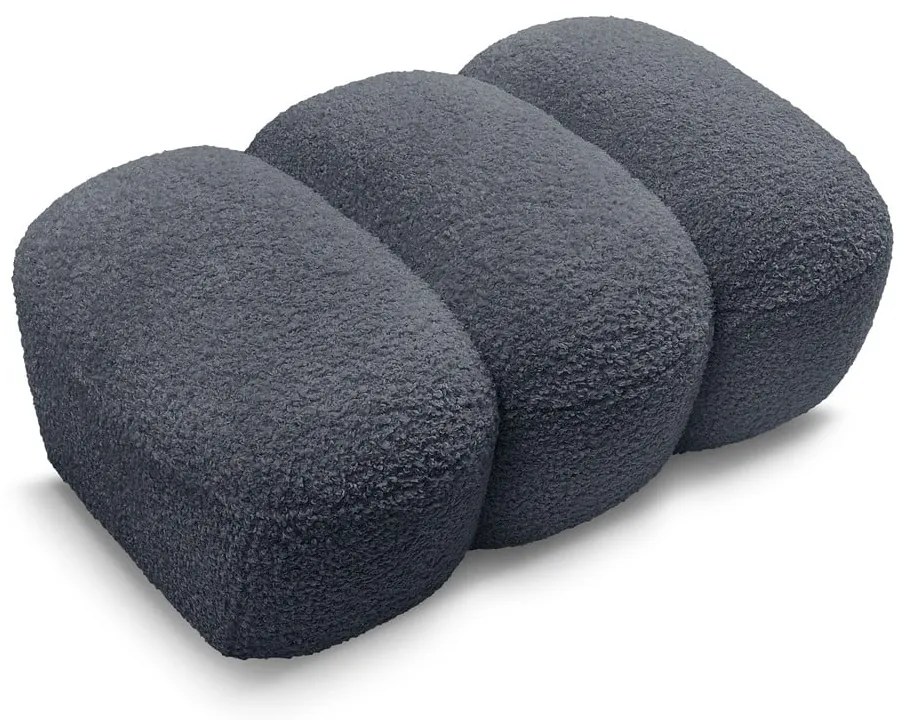 Тъмносива табуретка от прежда с примки от букле Hippolyte – Bobochic Paris