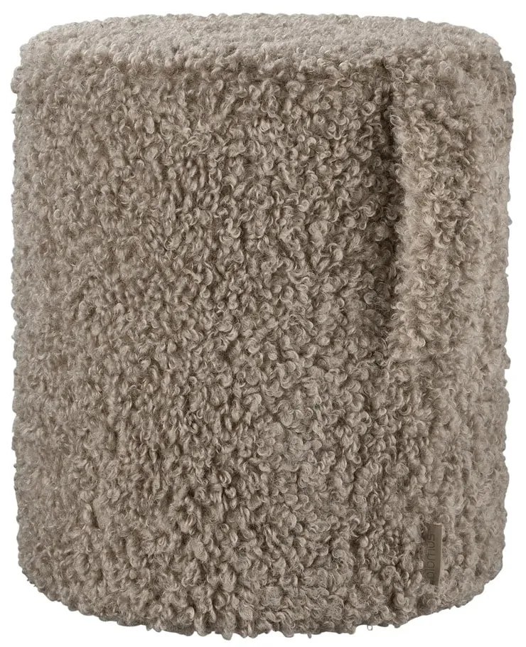 Кафява табуретка от прежда с примки от букле Teddy – Blomus