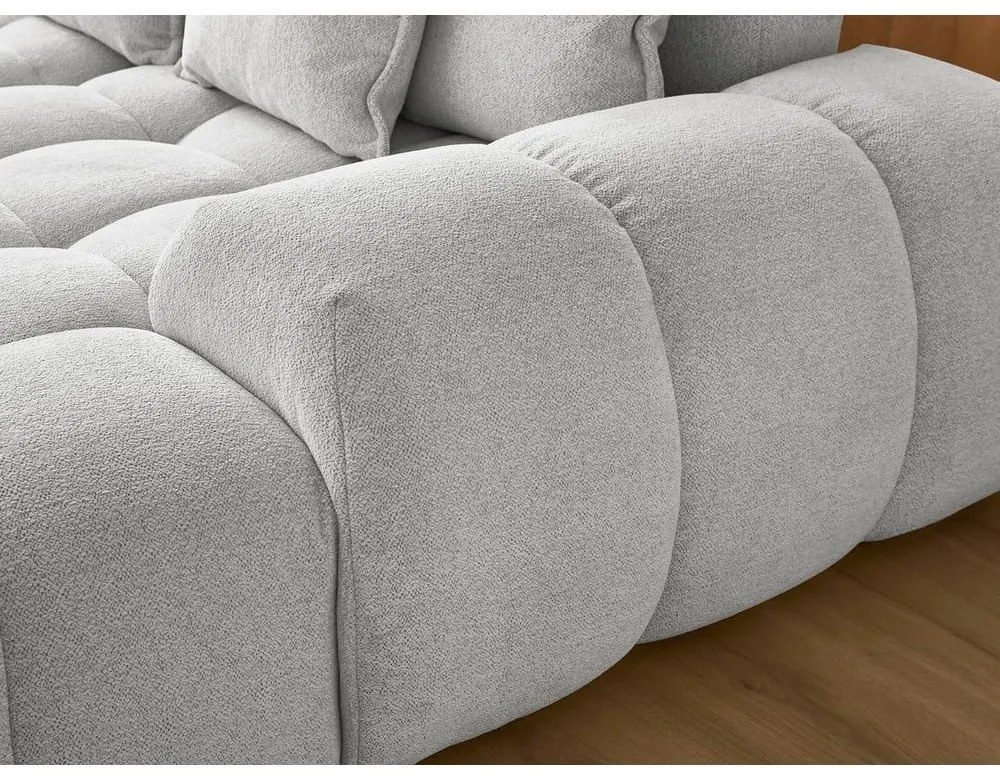 Светлосив шенилов сгъваем/с място за съхранение ъглов диван (ляв ъгъл/U форма) Everest – Bobochic Paris