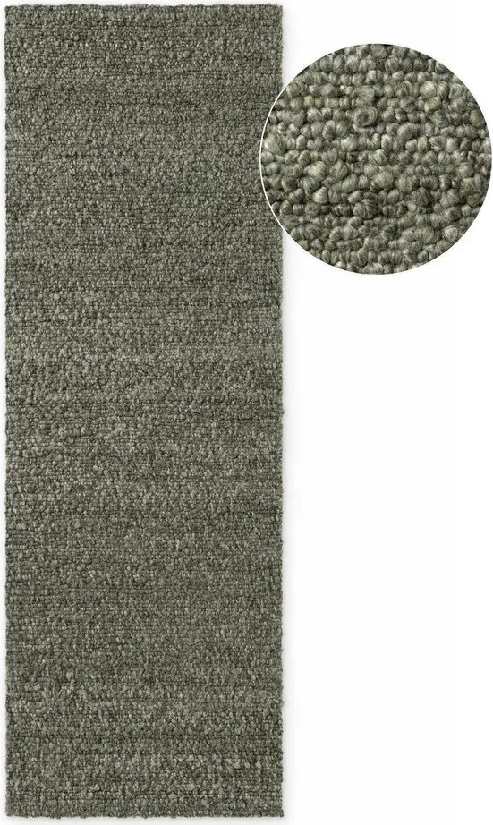 Зелена ръчно изработена пътека от букле 80x200 cm Notting Hill Portobello – Ted Baker