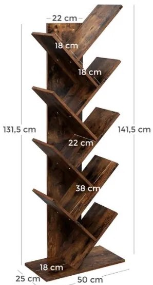 Рафт за книги Brown Rustik