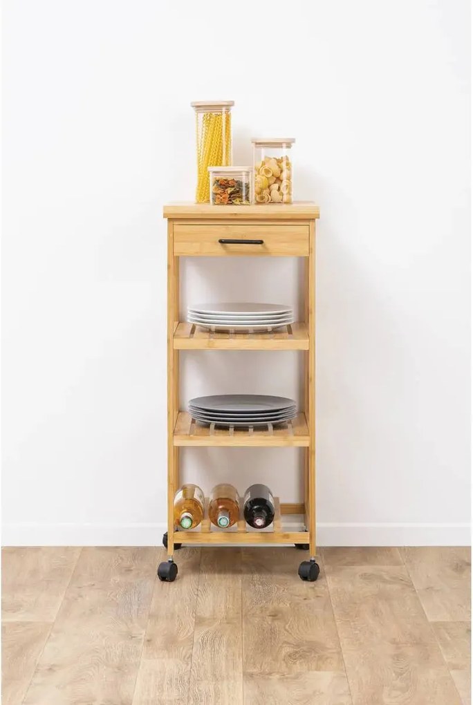 Кухненска количка 5five Linha, Малка, Бамбук