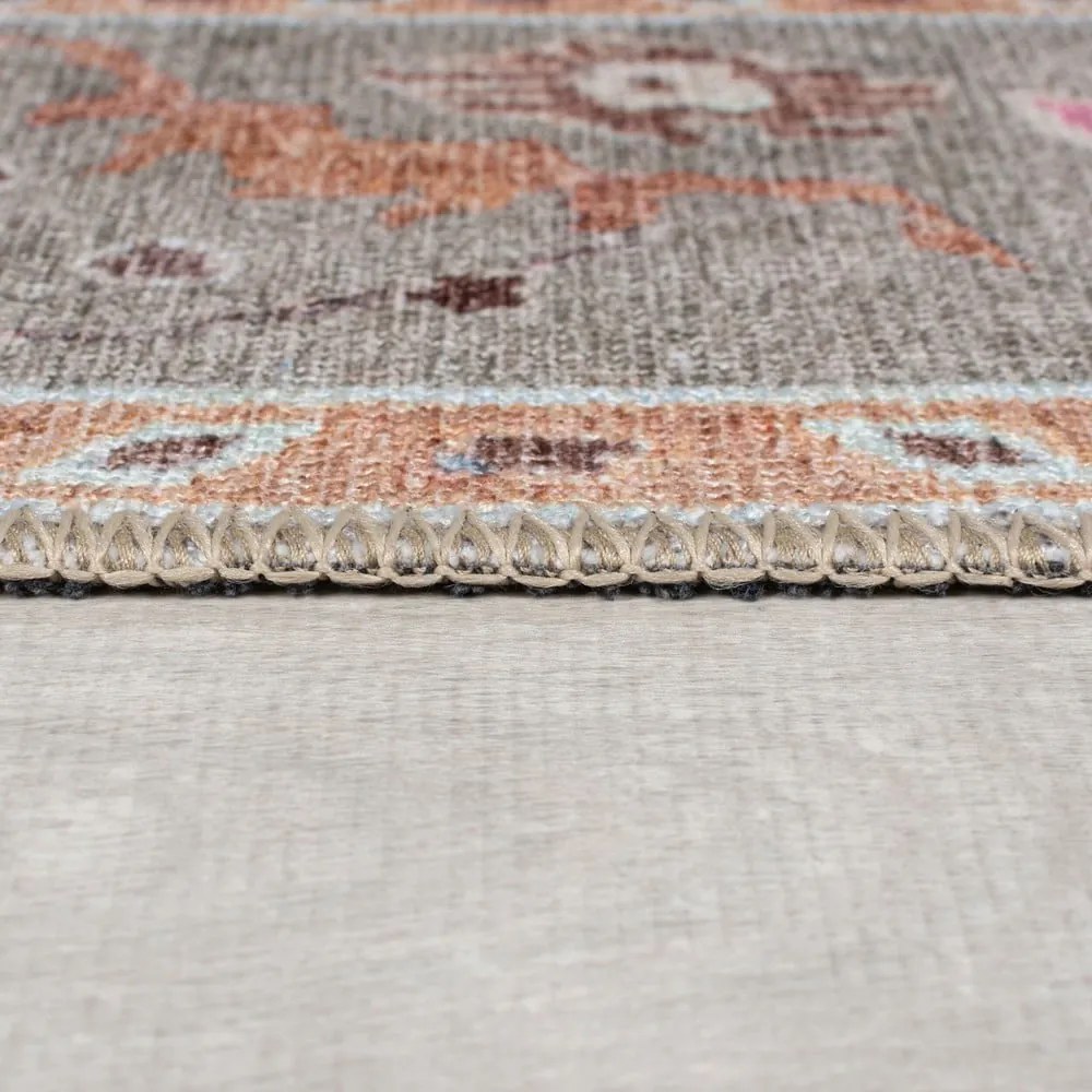 Светлозелен килим подходящ за пране 152x230 cm Una Floral – Flair Rugs