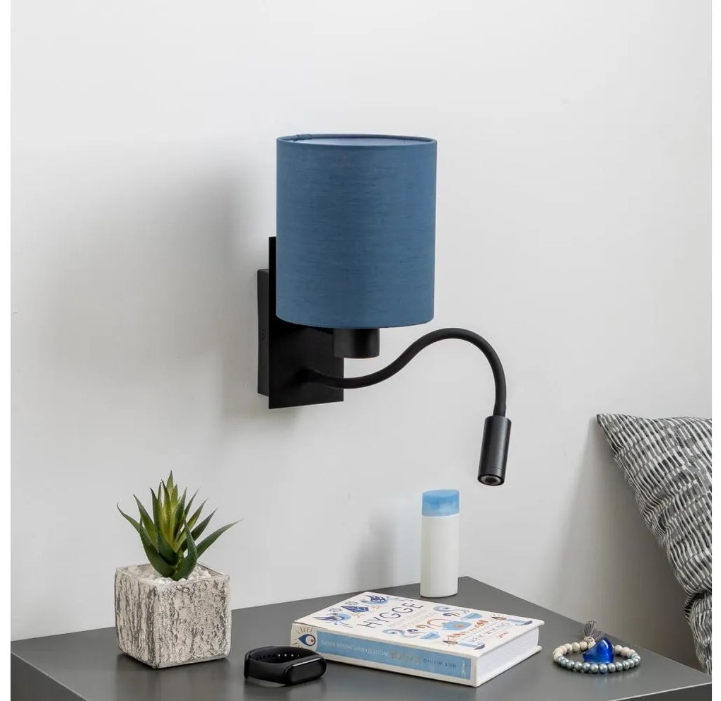 Brilagi - LED Аплик NUBILA 1xE27/25W/230V+ LED/3W черен/тъмносин