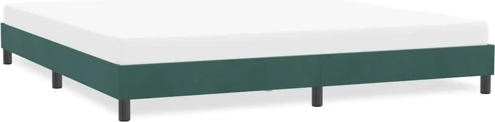 4101370 vidaXL Рамка за легло без матрак Тъмнозелено 180x210 cm Кадифе