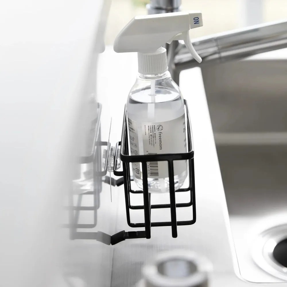 Черна метална стойка за перилни препарати без пробиване Film Hook – YAMAZAKI