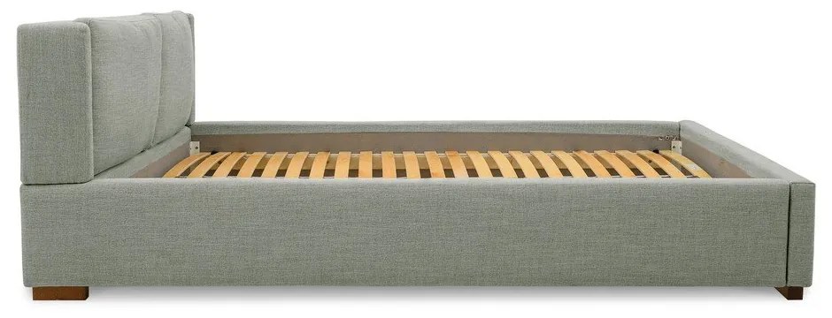 Сиво тапицирано двойно легло с включена подматрачна рамка 140x200 cm Dreamer – Scandic