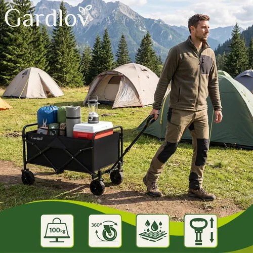 Сгъваема градинска количка 90 л - 70,5 x 47 x 46 см