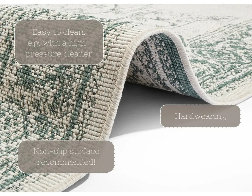 Зелен и кремав килим за открито , 200 x 290 cm Borbon - NORTHRUGS