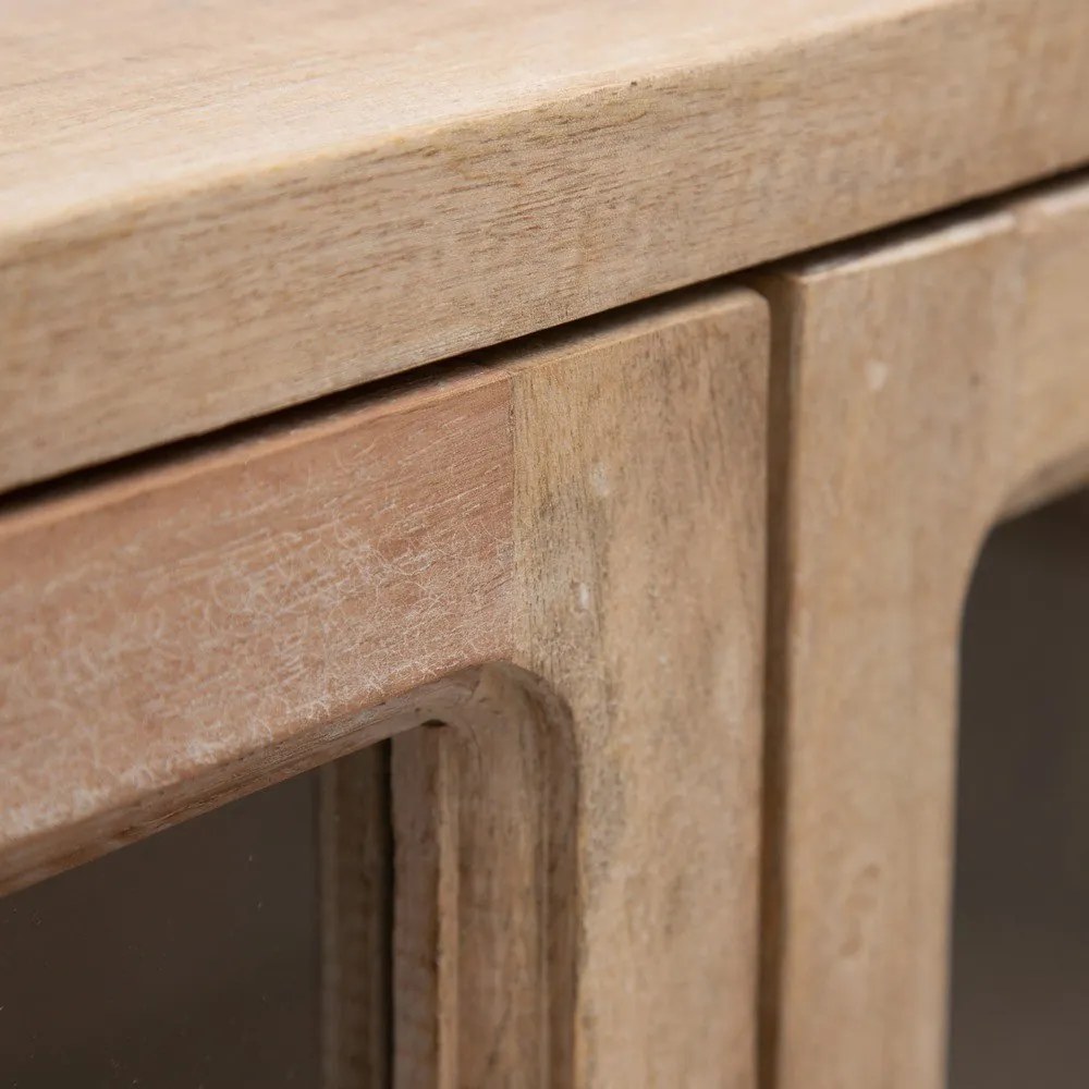 Витрина от масивно манго в естествен цвят 160x71 cm – Ixia