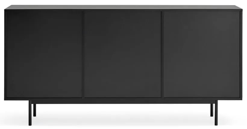 Черен/естествен нисък скрин от декор от дъб 159x80 cm Sierra – Teulat