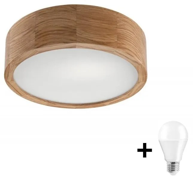 LED Плафон OAK 1xE27/10W/230V дъб Ø 27 см