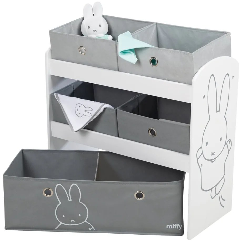 Бял/сив органайзер за детски играчки 63,5x29,5x60 cm Miffy – Roba
