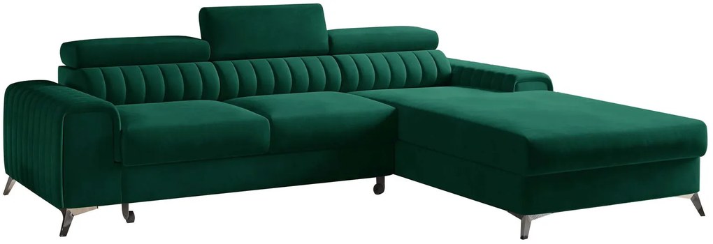 Ъглов диван Gregory-Зелено-дясно