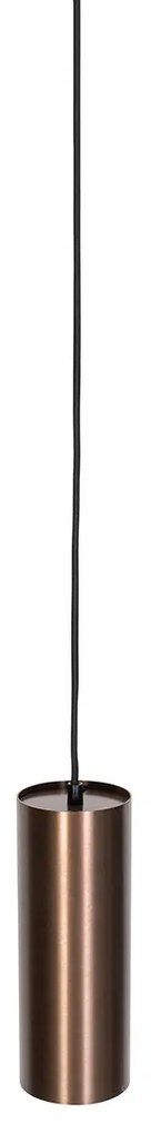 Дизайнерска висяща лампа тъмен бронз вкл. адаптер за релса 1-фазен - Iconic Tubo