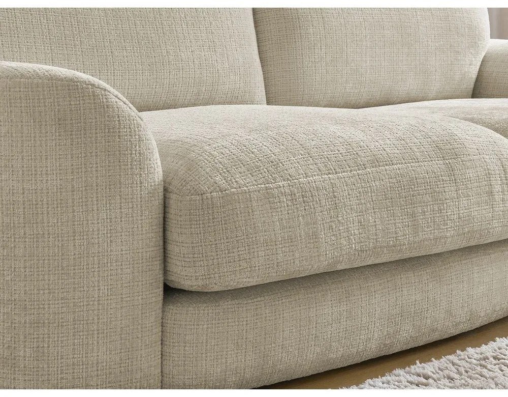 Бежов шенилов ъглов диван (десен ъгъл) Leonore – Bobochic Paris