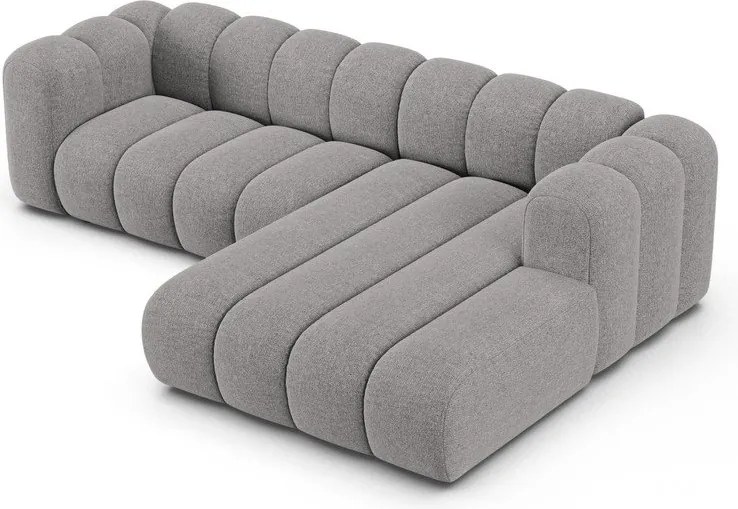 Сив шенилов ъглов диван (десен ъгъл) Lupine – Micadoni