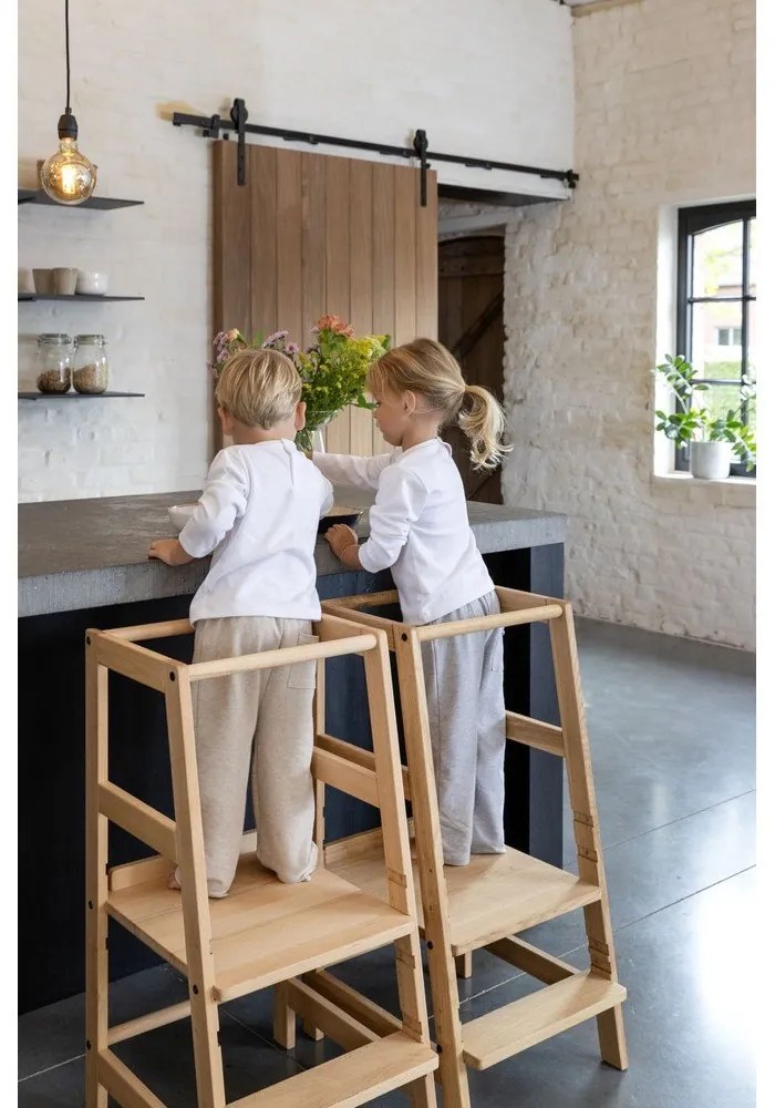 Учебна кула от масивен дъб в естествен цвят Forrest – Vipack