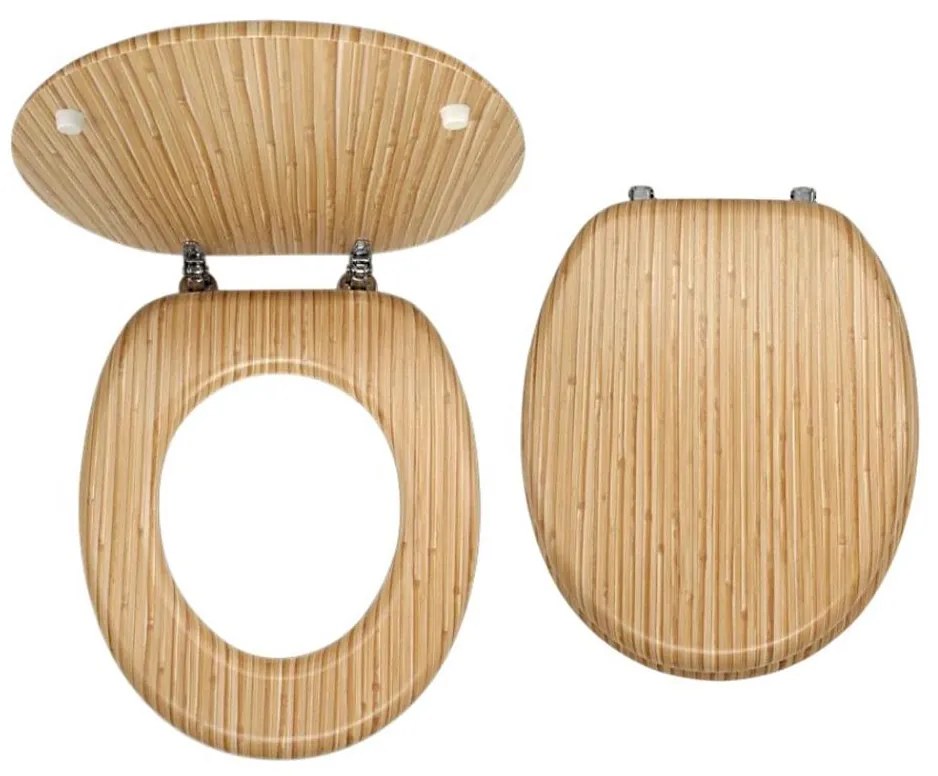 FERRO - Тоалетна седалка от MDF с бамбуков декор
