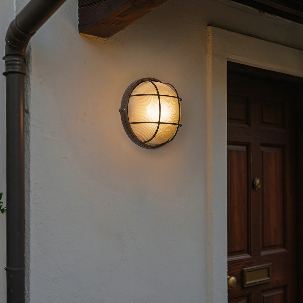 Индустриален външен стенен аплик ръждяво кафяв IP44 - Hanneke