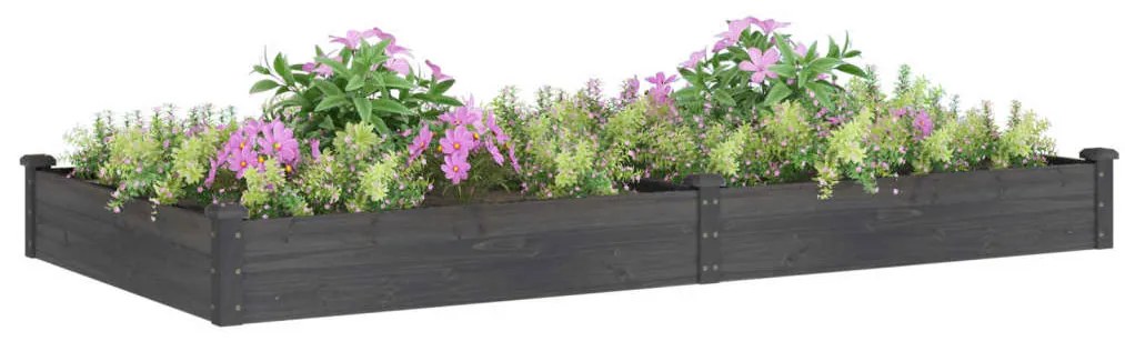 Градинска повдигната леха с вложка сива 240x120x25 см ела масив