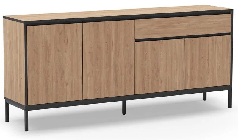 Нисък скрин с дъбов декор в естествен цвят 180x80 cm Lorenza - Marckeric