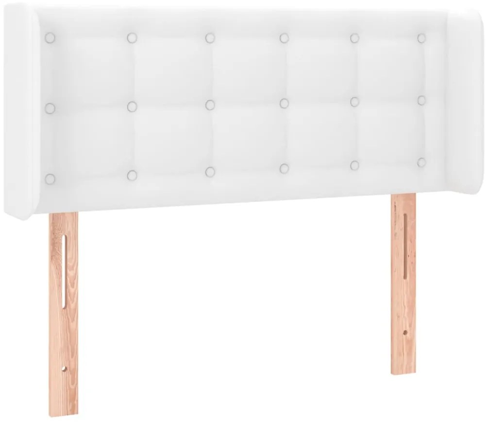 3118847 vidaXL Горна табла за легло, Бяла, 93x16x78/88 см, изкуствена кожа