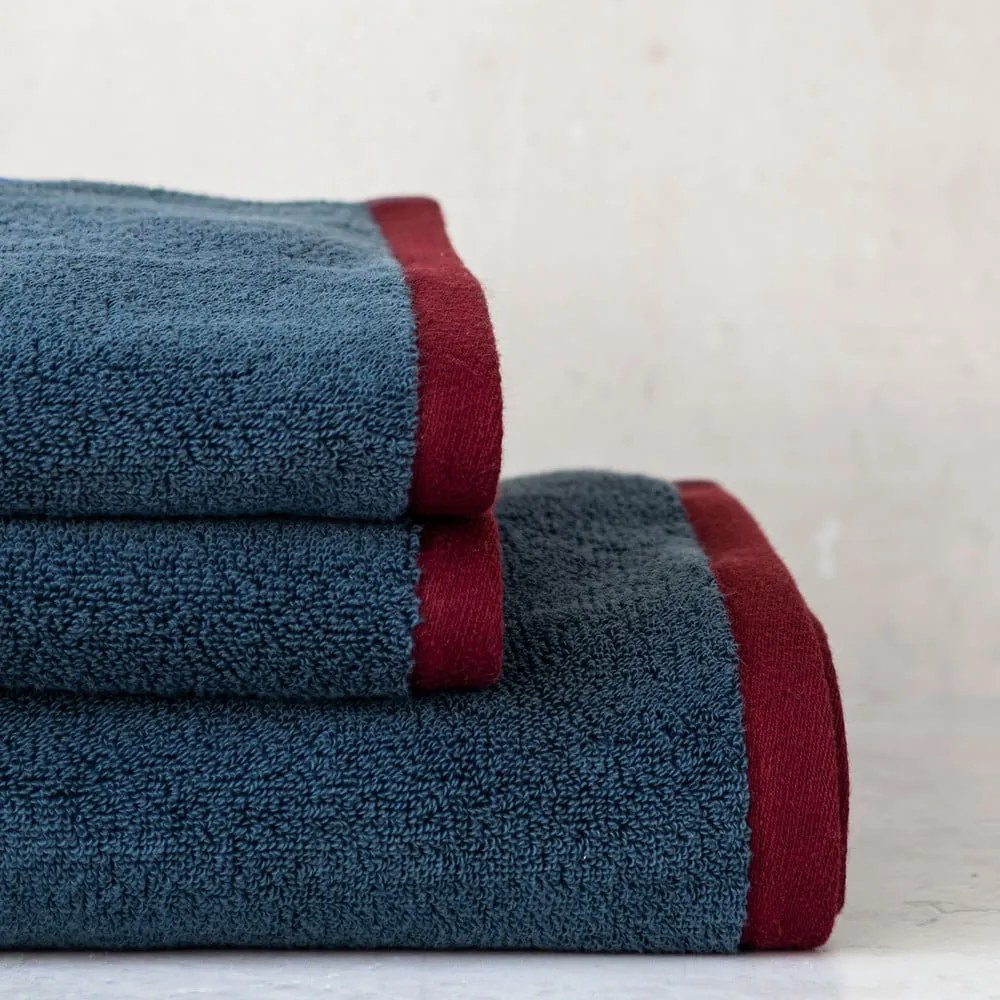 Тъмносини/сиви кърпи в комплект от 2 бр. от органичен памук от тери 40x55 cm Soft – Mette Ditmer Denmark