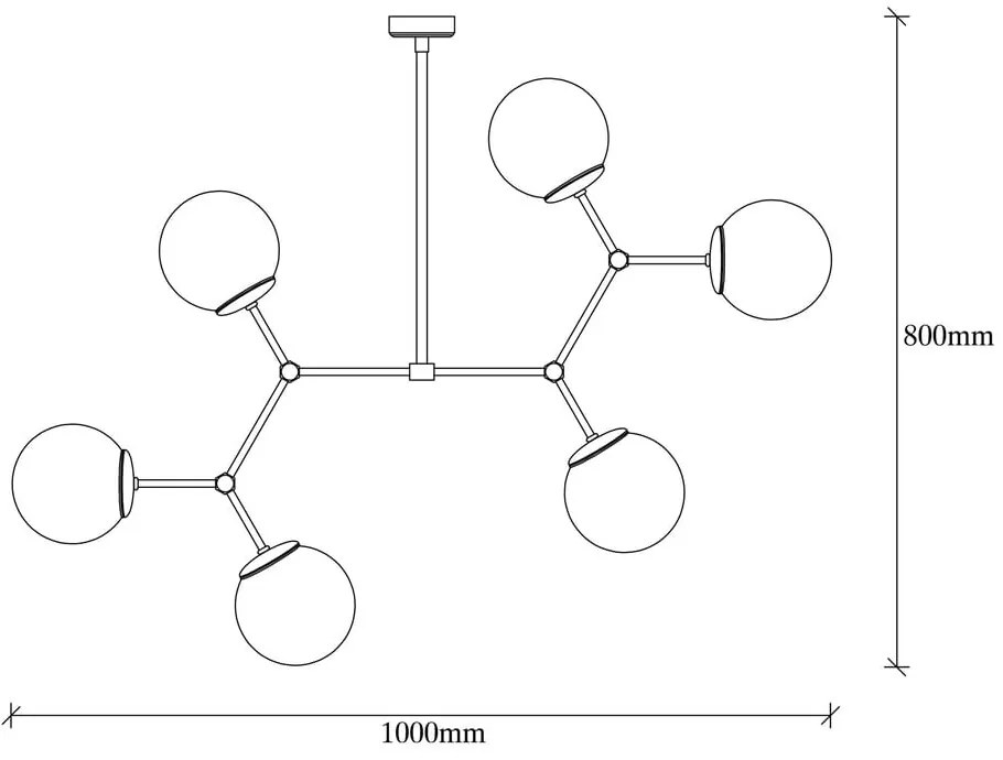 Окачване за 6 крушки в златисто-бял Дамар - Opviq lights