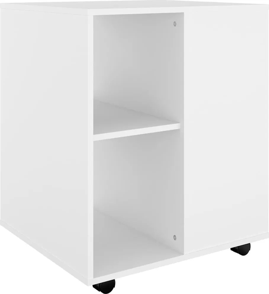 808458 vidaXL Подвижен шкаф, бял, 60x53x72 см, инженерно дърво