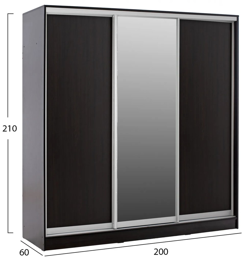 Гардероб с огледало - цвят венге HM2435.02
