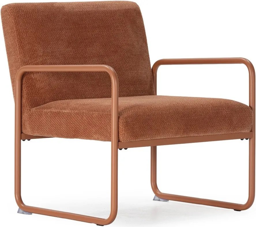 Теракотено шенилово кресло Vince – MOME