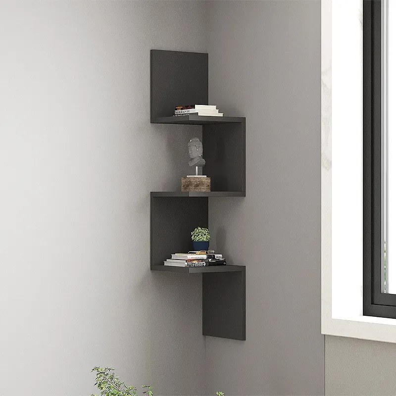 Стена от меламин Zikzak в антрацитен цвят 25x25x105.4см.