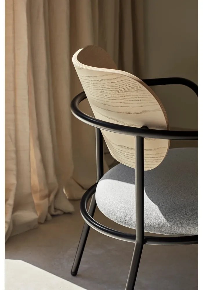 Светлосив трапезен стол в декор от пепел Eclipse - Teulat