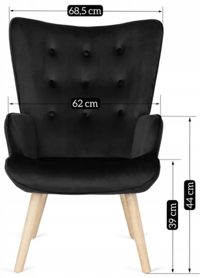 Удобен релаксиращ фотьойл с подложка за крака LOZANO - черен