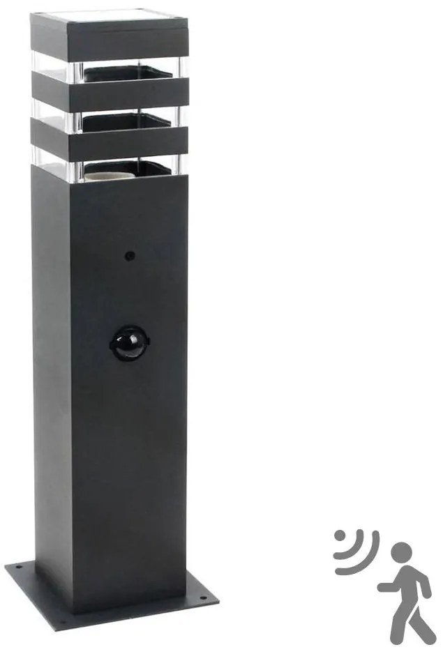 Външна лампа TEKSAS с датчик 1xE27/12W/230V IP44, 44 см, антрацит