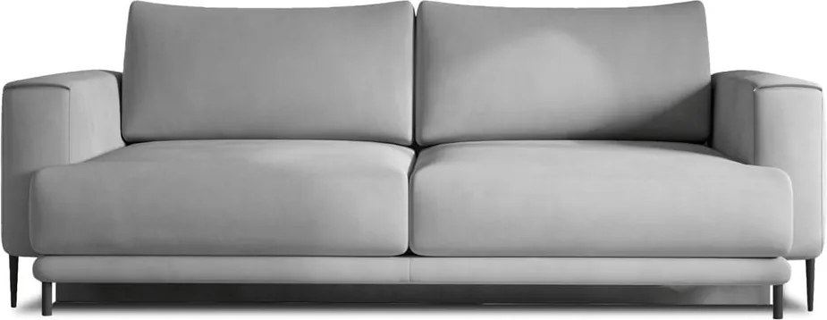 Светлосив кадифен разтегателен диван с място за съхранение 260 cm Dalia – ELTAP