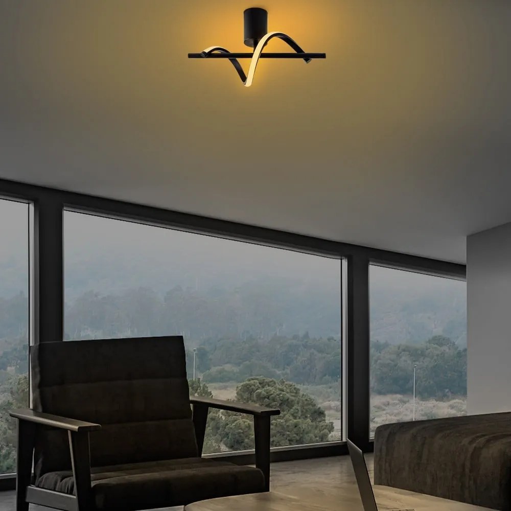 Черно LED осветително тяло за таван 7x41 cm Likma – Opviq lights