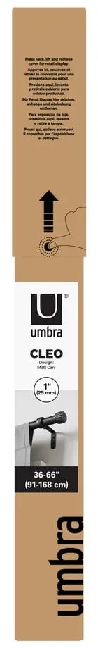 Матово черно стоманен разширяем прът за завеси 91 - 168 cm Cleo – Umbra