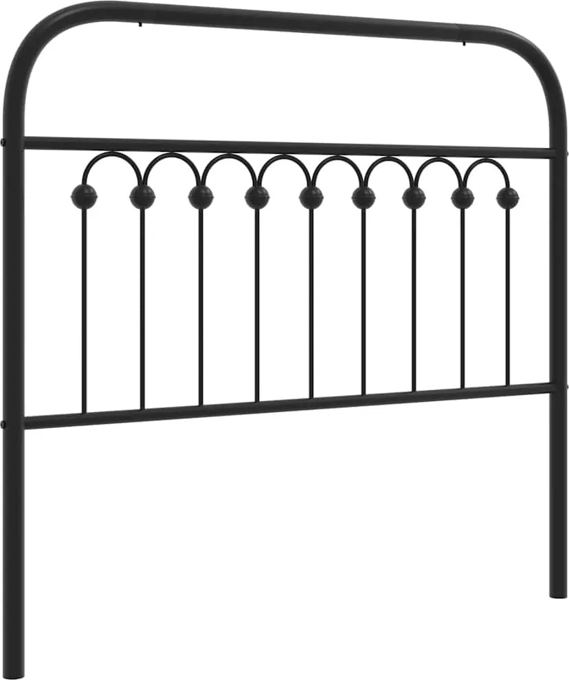 376629 vidaXL Метална резервна табла за легло, черна, 100 см