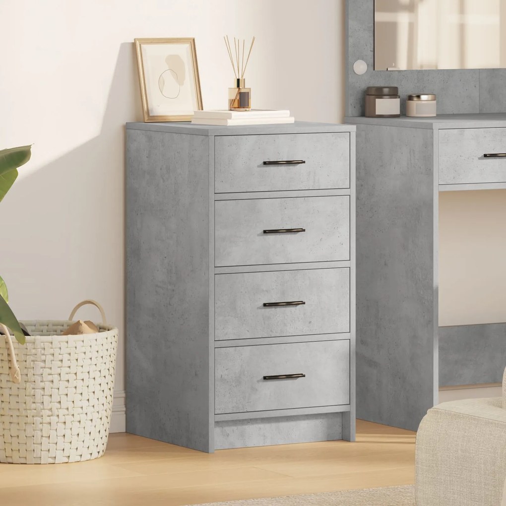 Sonata H страничен шкаф бетонно сиво 40x41x75 см от инженерна дървесина